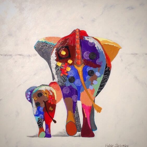 Färgglada elefanter