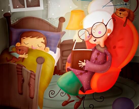 mormor och barnbarn