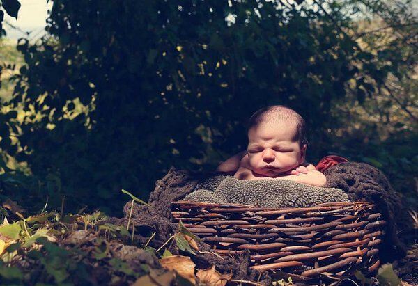 Bebis i korg