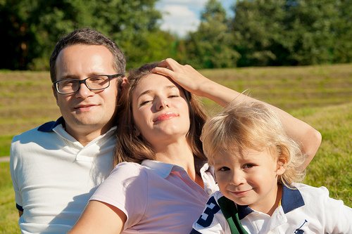 En glad familj