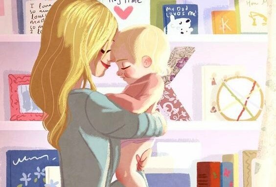 Mamma lär känn sin nyfödda bebis