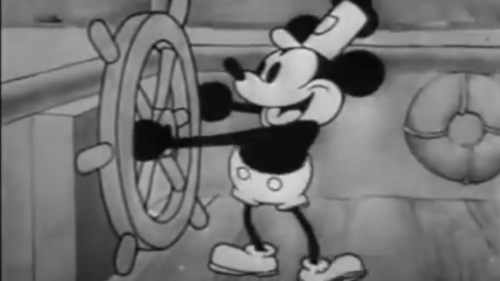 Musse Pigg styr båt