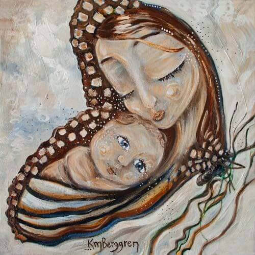 dina armar är den vackraste juvelen på min nacke: illustration av mor och barn