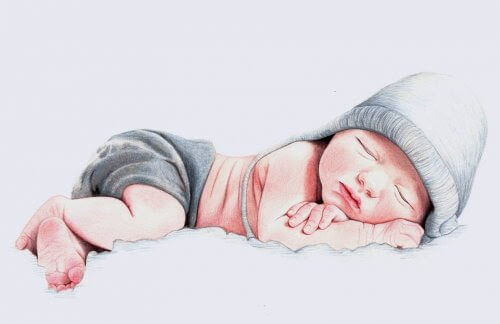 illustration av nyfödd