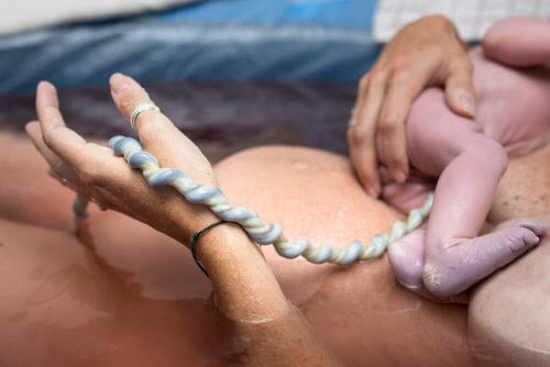 lotusfödsel: baby med moderkakan och navelsträngen kvar