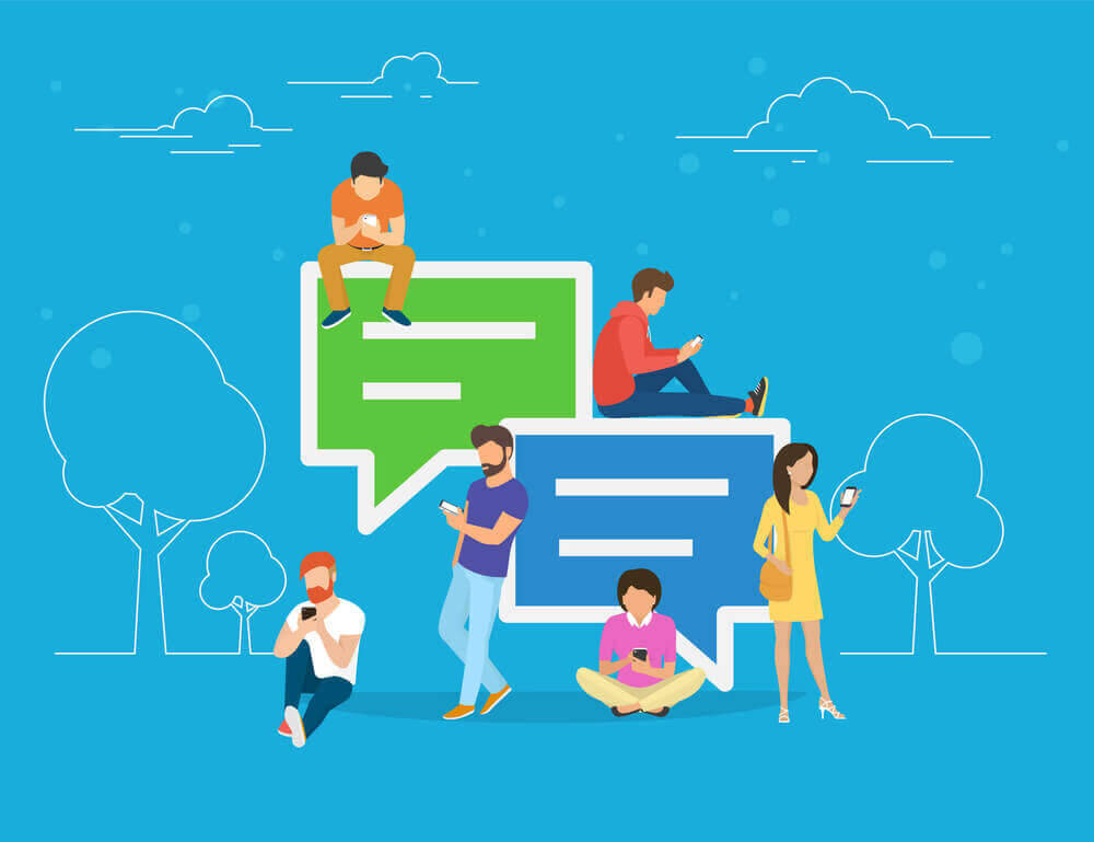 illustration av människor på sociala medier