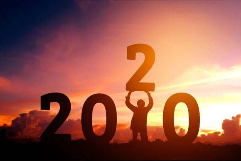 Siffror som visar det nya året.