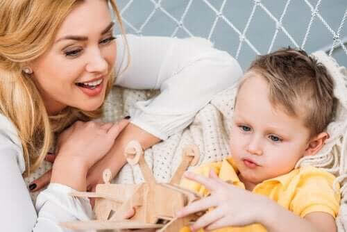 mamma med barn med Tourettes syndrom