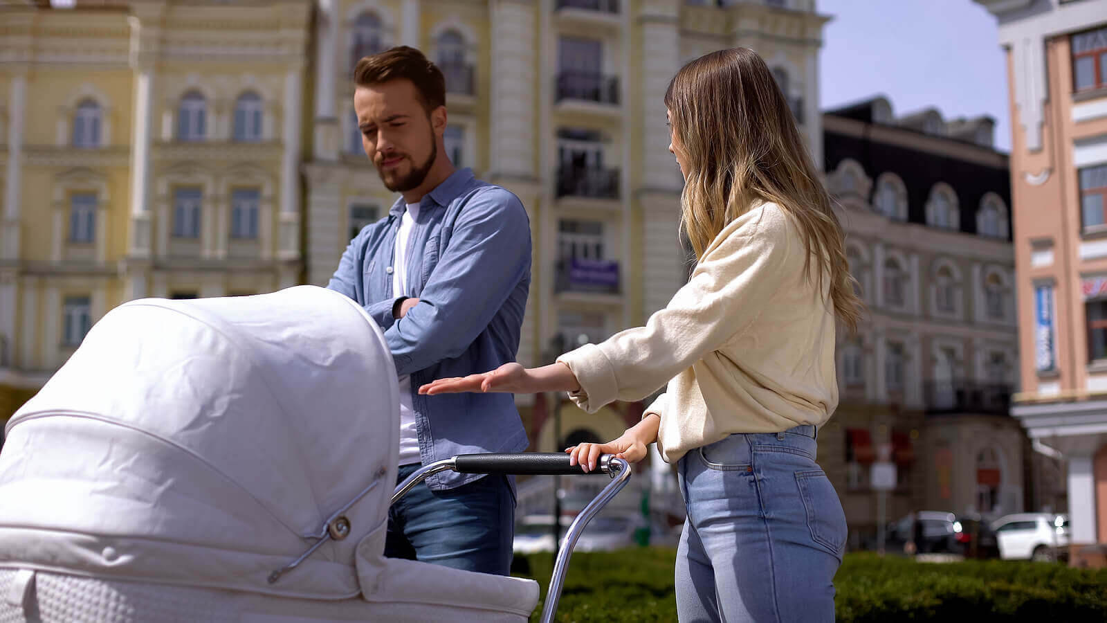 aldrig skulle göra som förälder: föräldrar med barnvagn