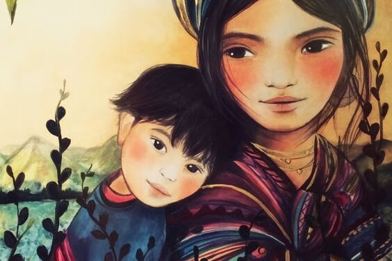 svaghet: mamma och barn